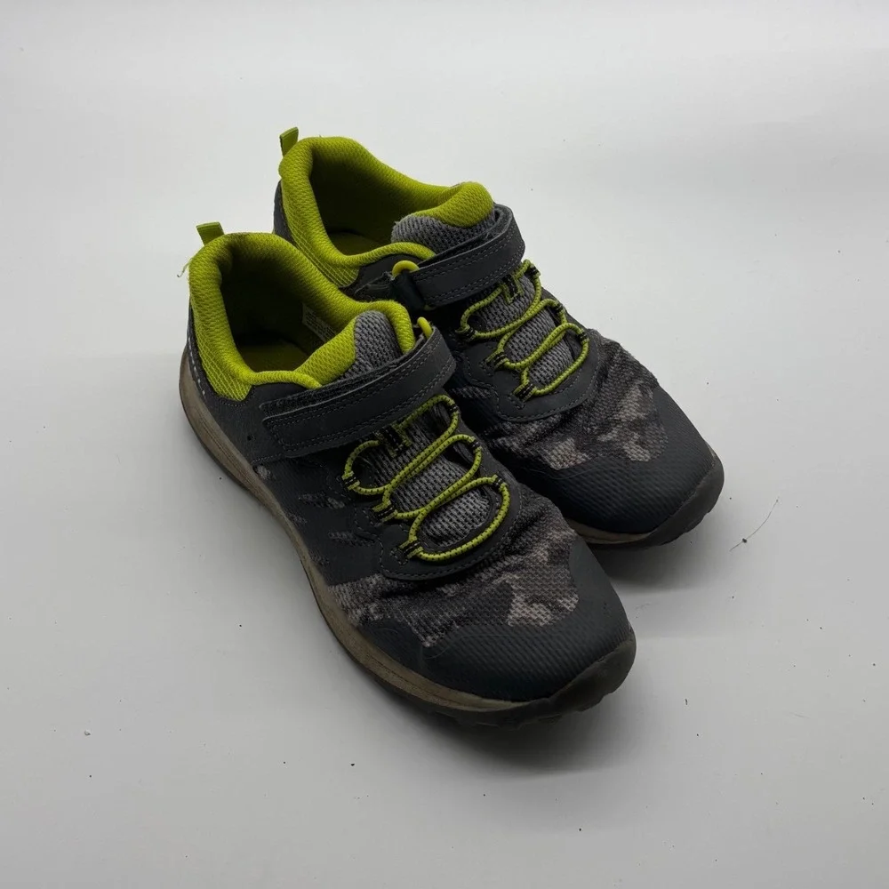Merrell Nova 3 Kids Trail Running Shoes Grey Lime Camo Size 5.5M